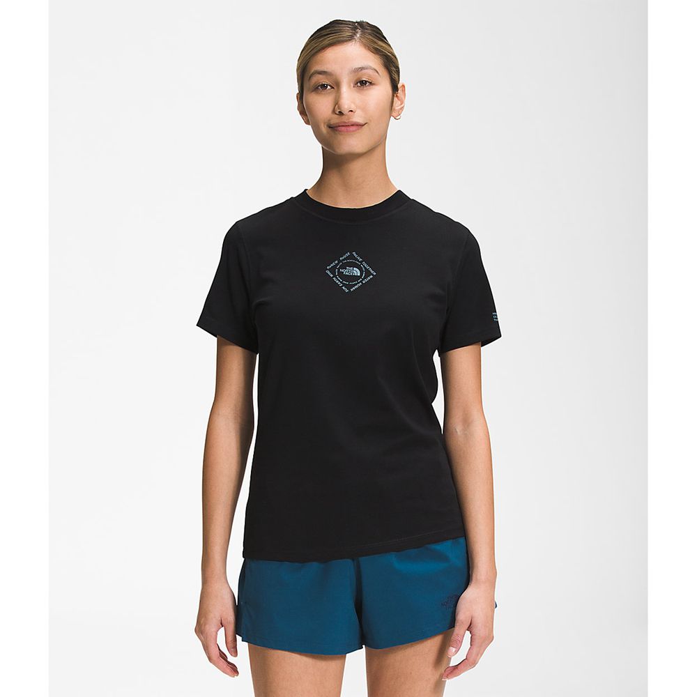 The North Face T-Shirts Womens Australia - The North Face Short Sleeve Himalayan Bottle Source Black